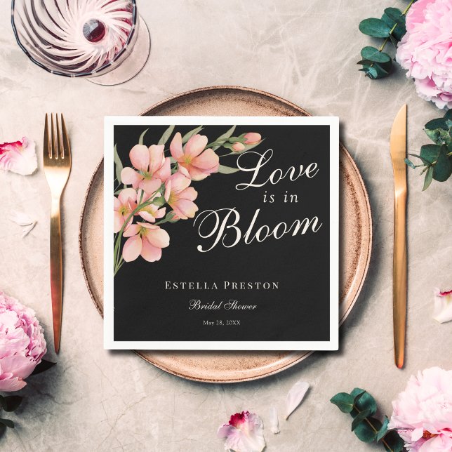 Liebe ist in Bloom Pink Cherry Blossom Brautparty Serviette (Von Creator hochgeladen)