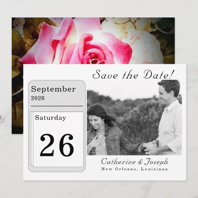 Liebe ist in Bloom Wedding Save The Date (Vorne/Hinten)