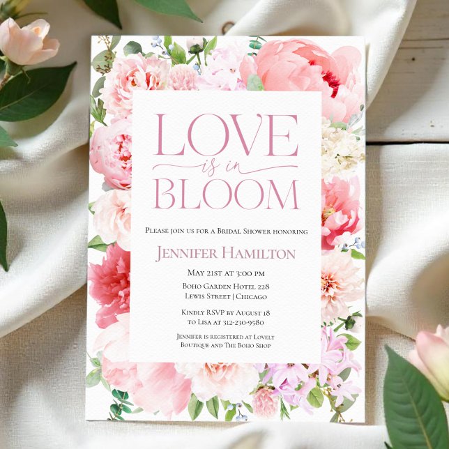 Liebe ist in Bloom | Wild Garden Frame Brautparty Einladung (Von Creator hochgeladen)