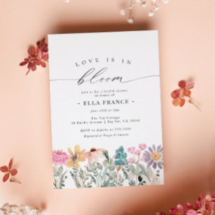 Liebe ist in Bloom Wildblume Blume Brautparty Einladung