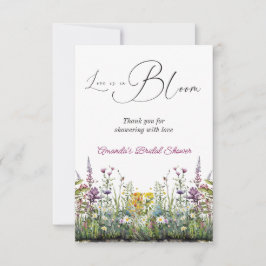 Liebe ist in Bloom Wildblume Blumenkohl Brautparty Dankeskarte