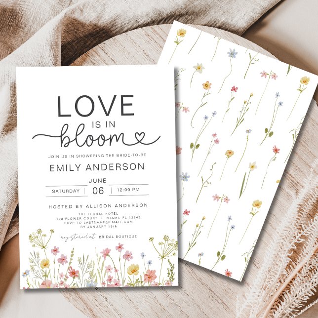 Liebe ist in Bloom Wildblume Blumenkohl Brautparty Einladung (Von Creator hochgeladen)