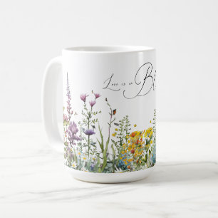 Liebe ist in Bloom Wildblume Blumenkohl Brautparty Kaffeetasse