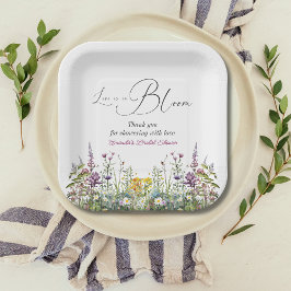 Liebe ist in Bloom Wildblume Blumenkohl Brautparty Pappteller