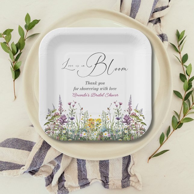 Liebe ist in Bloom Wildblume Blumenkohl Brautparty Pappteller (Von Creator hochgeladen)