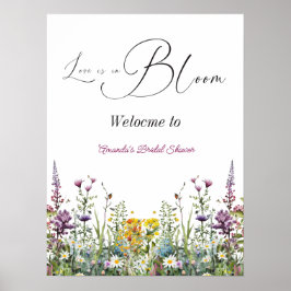 Liebe ist in Bloom Wildblume Blumenkohl Brautparty Poster
