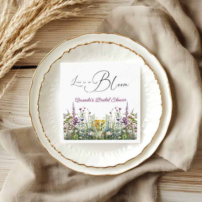 Liebe ist in Bloom Wildblume Blumenkohl Brautparty Serviette (Von Creator hochgeladen)