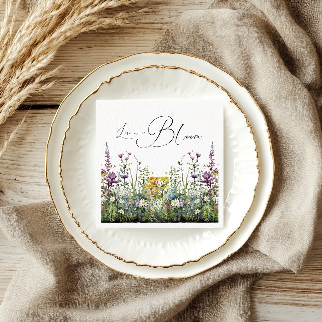 Liebe ist in Bloom Wildblume Blumenkohl Brautparty Serviette (Von Creator hochgeladen)
