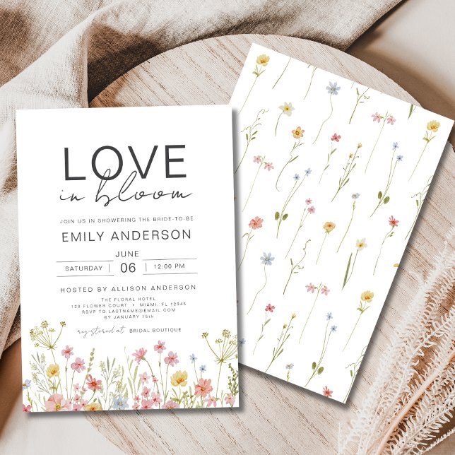 Liebe ist in Bloom Wildblume Spring Brautparty Einladung (Von Creator hochgeladen)