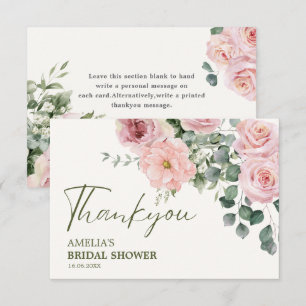 Liebe ist in blühendem Aquarell Floral Brautparty Dankeskarte