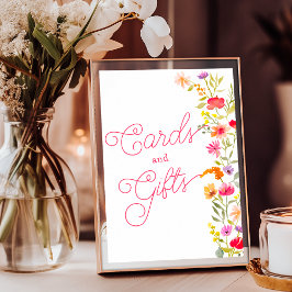 Liebe ist in blühenden Wildblumen Blumenschild Poster