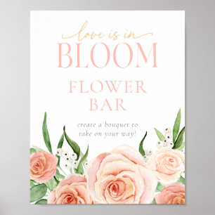 Liebe ist in Blüte Blumenbar-Stationsschild Poster