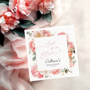 Liebe ist in Blüte Brautparty-Schamrot-Blumenmuste Serviette
