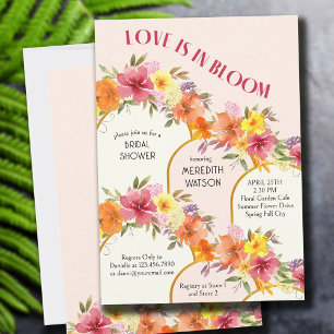 Liebe ist in Blüte Floral Goldener Bogen Brautpart Einladung