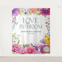 Liebe ist in Blüte | Florale Brautparty-Hintergrün