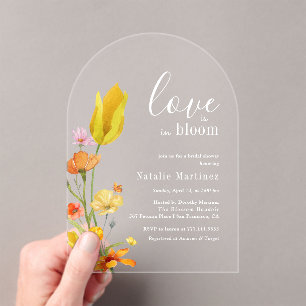 Liebe ist in Blüte Frühling Wildblumen Brautparty Acryleinladungen