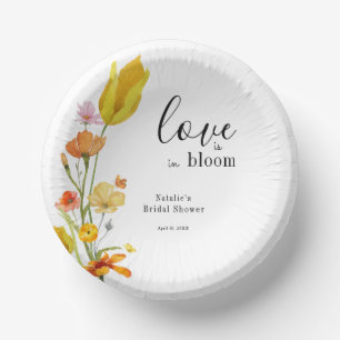 Liebe ist in Blüte Frühling Wildblumen Brautparty Pappteller