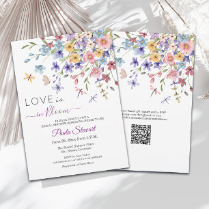 Liebe ist in Blüte Libellen QR-Code Brautparty Einladung