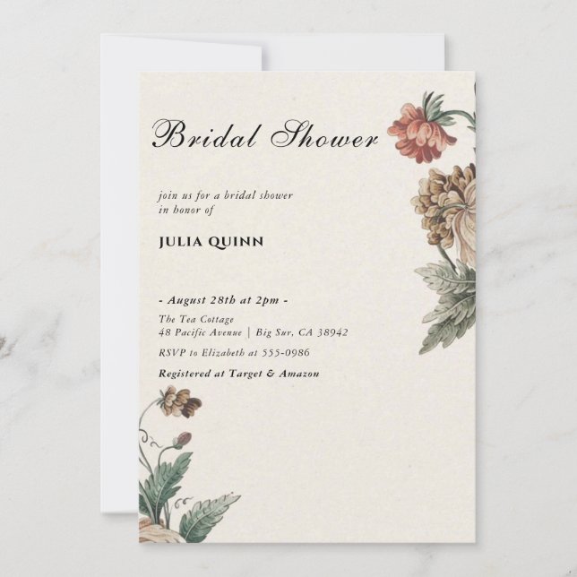 Liebe ist in Blütendusche eingeladen, Einladung (Vorderseite)