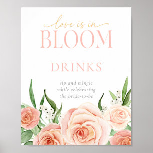Liebe ist in Blütenfülle Blumenbar-Stationsschild Poster