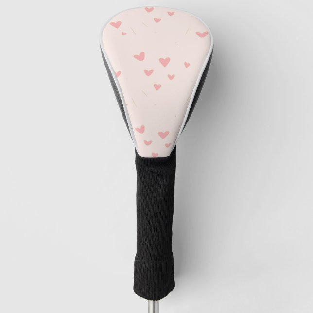 Liebe ist in den rosa Herzen Golf Headcover (Vorderseite)