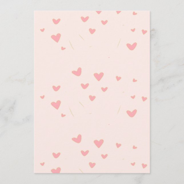 Liebe ist in den rosa Herzen Hinweiskarte (Vorderseite)