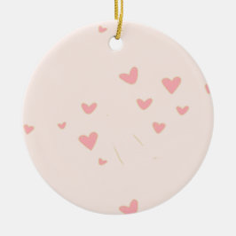 Liebe ist in den rosa Herzen Keramik Ornament