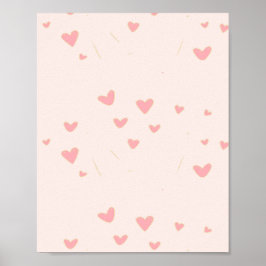 Liebe ist in den rosa Herzen Poster