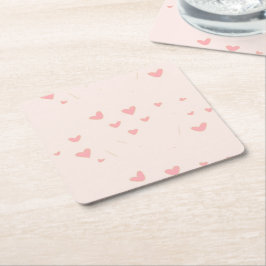 Liebe ist in den rosa Herzen Rechteckiger Pappuntersetzer