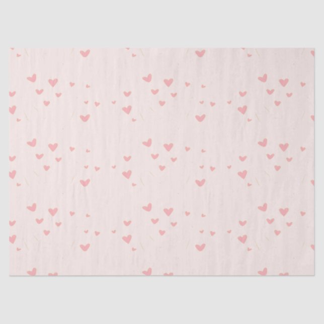Liebe ist in den rosa Herzen Seidenpapier (Vorderseite)