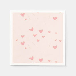 Liebe ist in den rosa Herzen Serviette