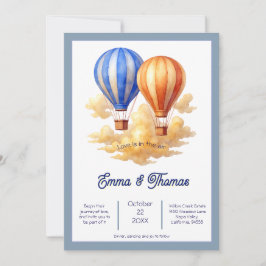 Liebe ist in der Air Hot Air Ballon Reisen Hochzei Einladung