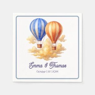 Liebe ist in der Air Hot Air Ballon Reisen Hochzei Serviette