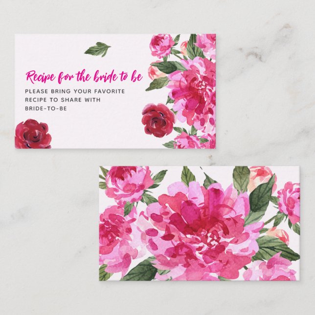 Liebe ist in der Luft Brautparty Aktie A Rezept Begleitkarte (Vorne/Hinten)