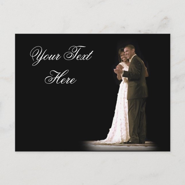 Liebe ist in der Luft, das erste Paar tanzen Postkarte (Vorderseite)