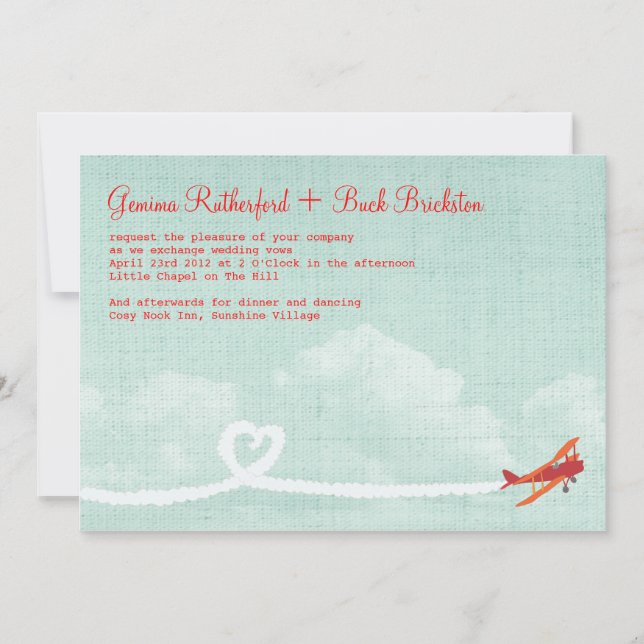 Liebe ist in der Luft Einladung (Vorderseite)