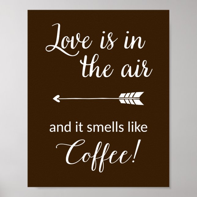 Liebe ist in der Luft riecht wie Kaffeepapiere Poster (Vorne)