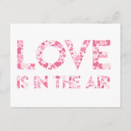 LIEBE IST IN DER LUFT - rosa Herz Muster Postkarte