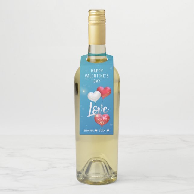 Liebe ist in der Luft Valentine Ballons Flaschenanhänger (Auf Flasche)