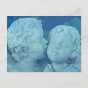 Liebe ist in der Luft, Vintag Stone Angels Küssen Postkarte