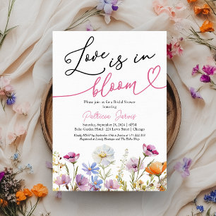 Liebe ist in voller Blüte Brautparty Wildblumen Einladung