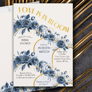 Liebe ist in voller Blüte Goldener Bogen Blaue Ros Einladung