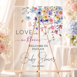 Liebe ist in voller Blüte Libellen Baby Shower Wil Acrylschild