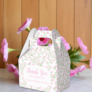 Liebe ist in voller Blüte Rosa Floral Brautparty Geschenkschachtel
