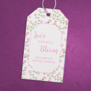 Liebe ist in voller Blüte Rosafarbene Florale Hoch Geschenkanhänger