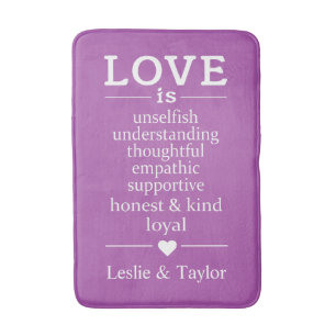 Liebe ist ... individuelle Namen und Farbbadematte Badematte