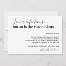 Liebe ist infektiöses Covid19 Hochzeitspause