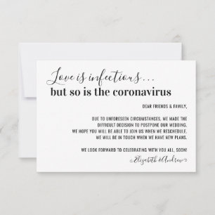 Liebe ist infektiöses Covid19 Hochzeitspause Ankündigung