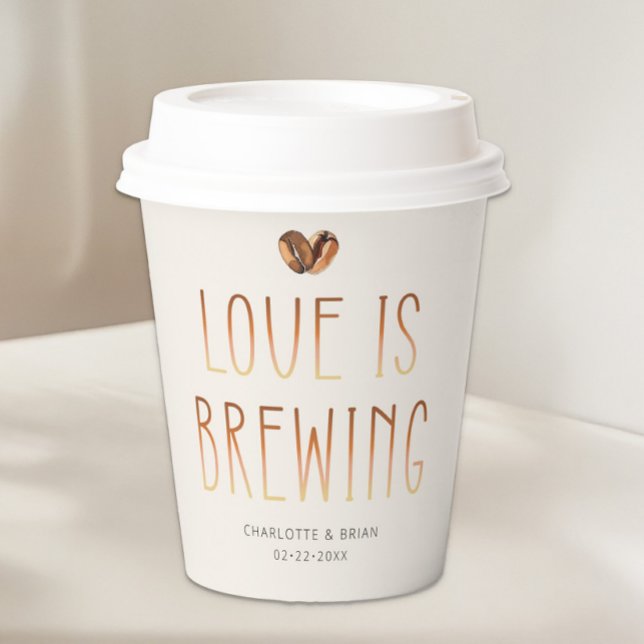 Liebe ist Kaffee in Papierbechern Hochzeit Dusche Pappbecher (Coffee Themed Bridal Shower)