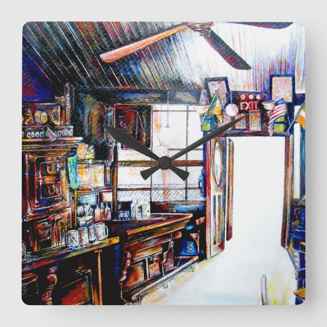 Liebe ist keine Mauer, sondern eine Brücke Quadratische Wanduhr (Vorderseite)